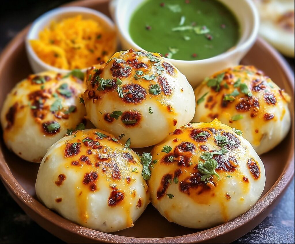 Cheesy Spiced Naan Bombs