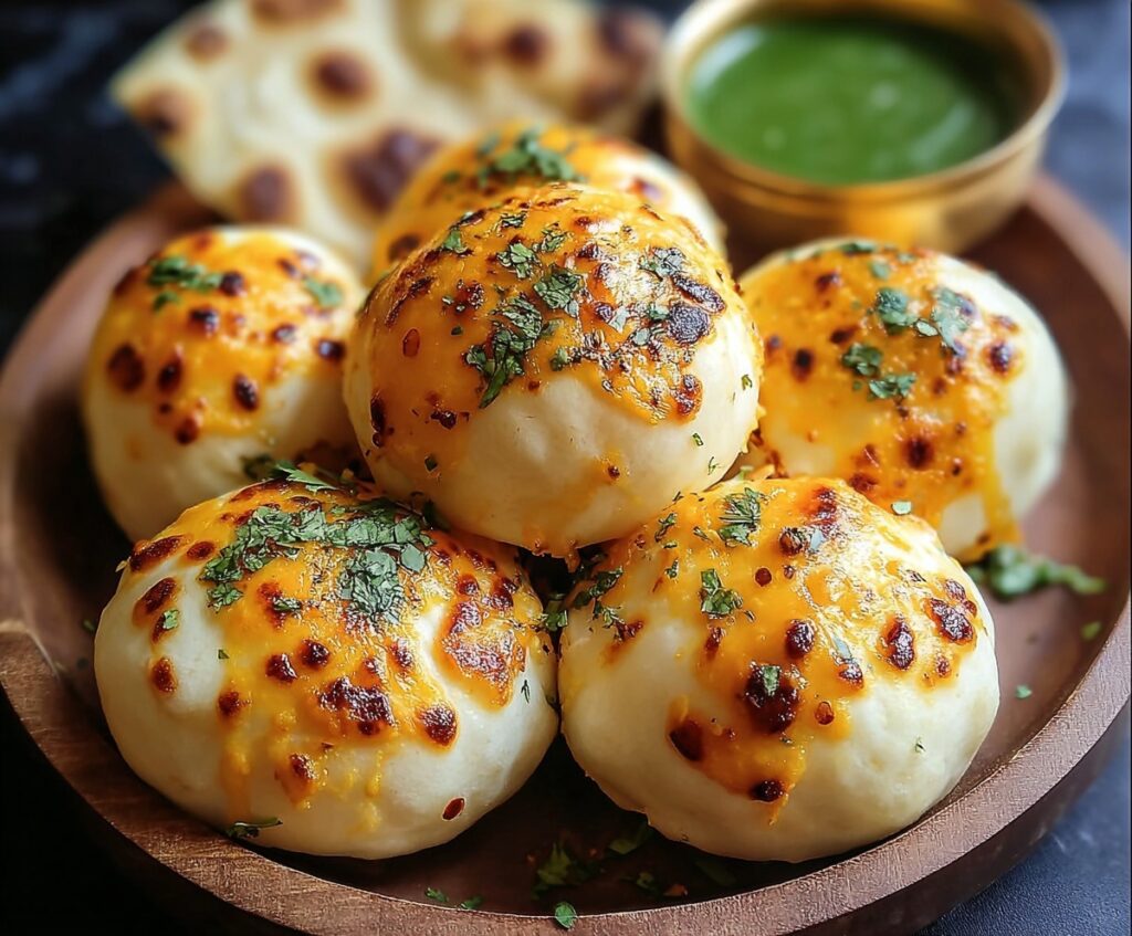 Cheesy Spiced Naan Bombs