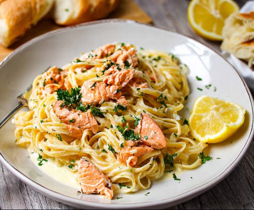 Salmon Pasta with Lemon Cream Sauce