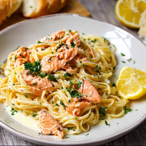 Salmon Pasta with Lemon Cream Sauce