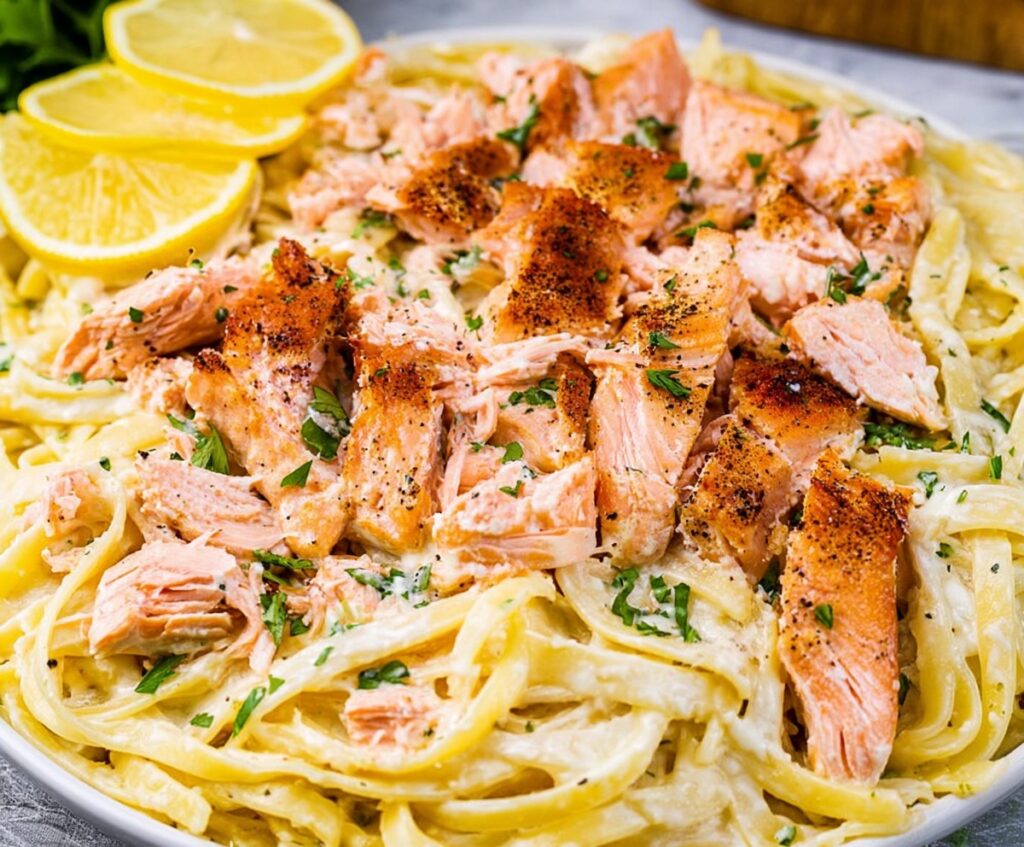 Salmon Pasta with Lemon Cream Sauce