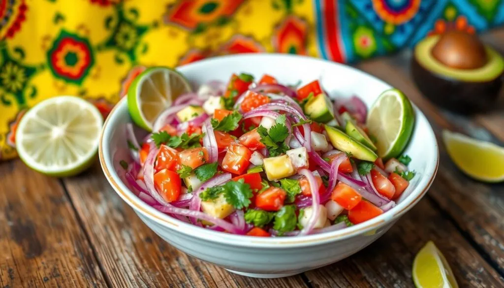 Assorted appetizers and colorful side salads