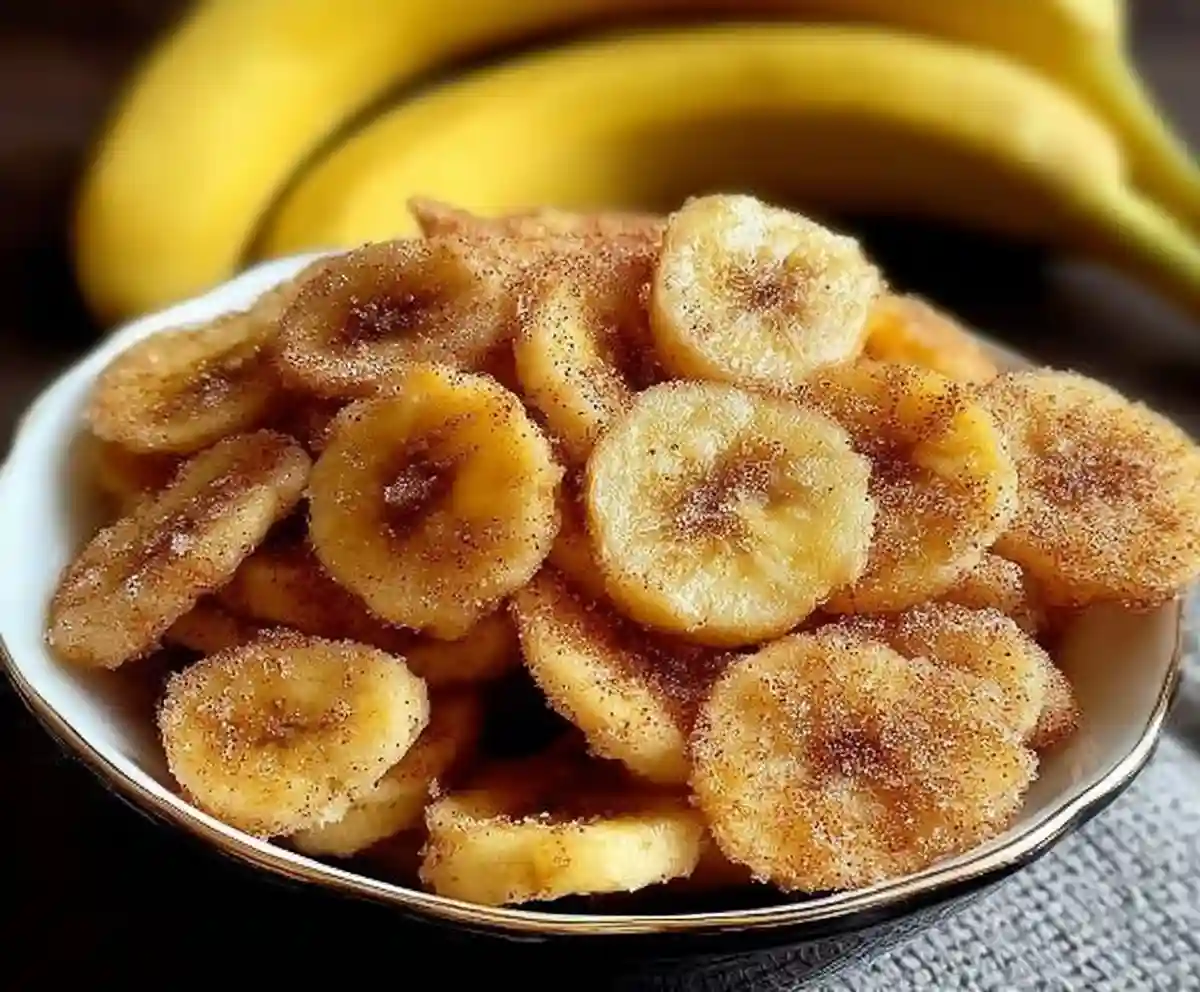 Cinnamon-Sugar Air Fryer Banana Chips– Easy & Healthy Snack!