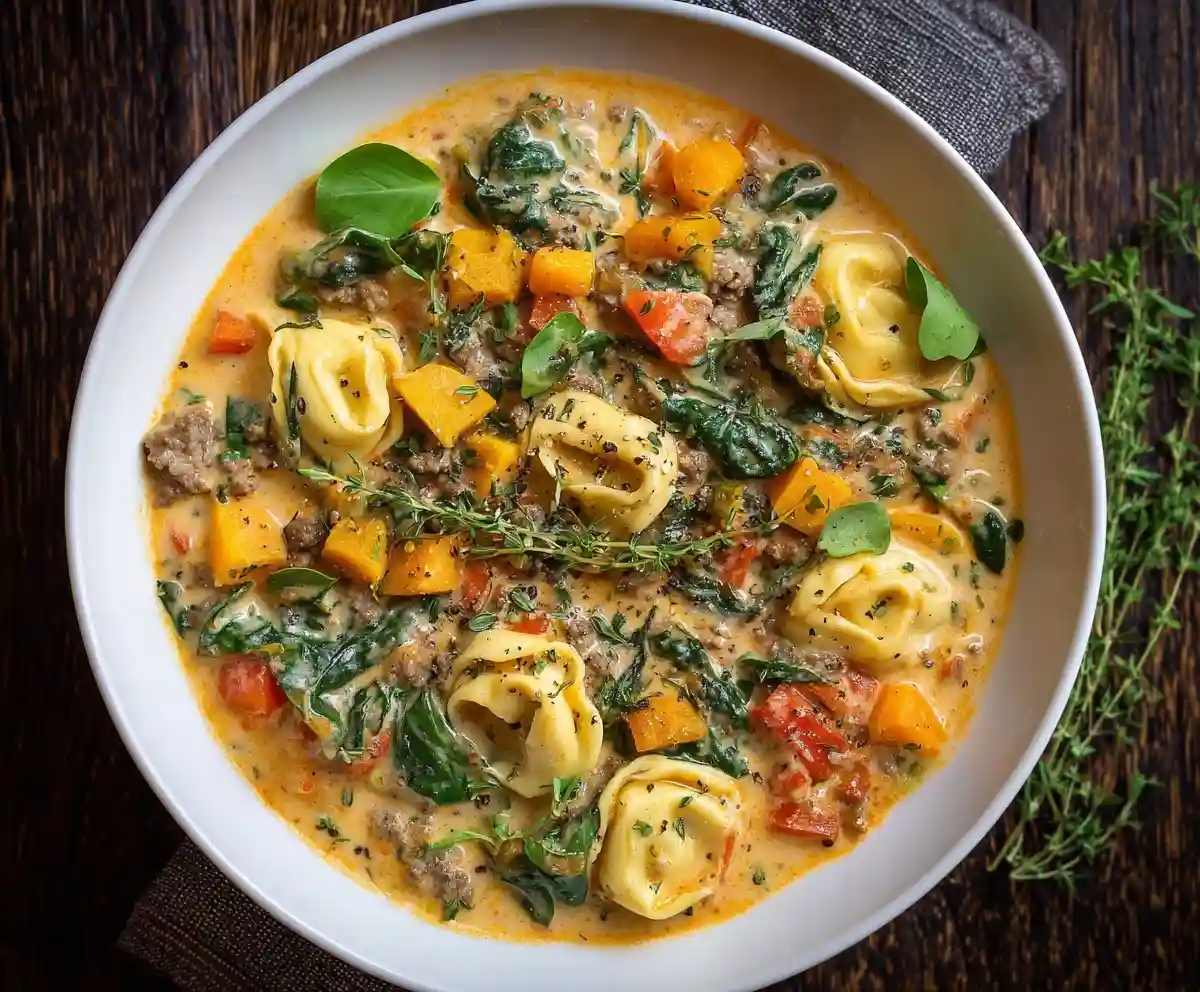 Creamy Sausage Tortellini Soup