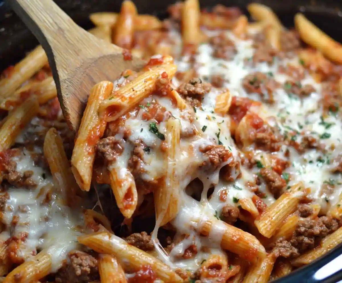 Savory Slow Cooker Baked Ziti