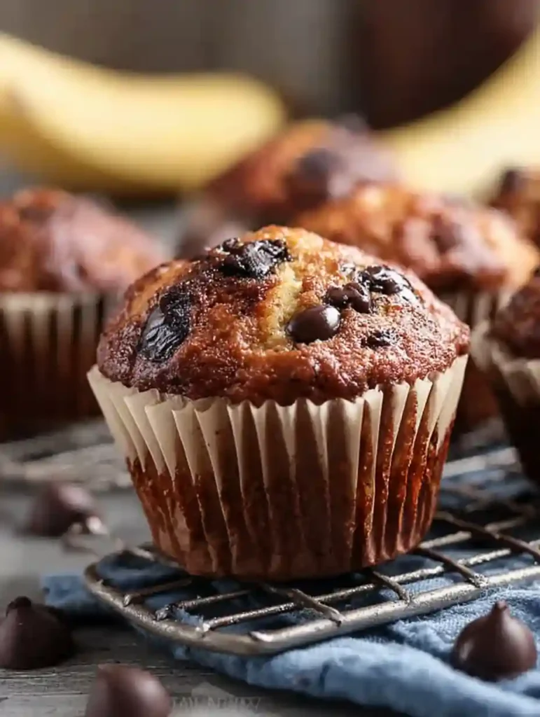 Banana Chocolate Chip Muffins with Cottage Cheese