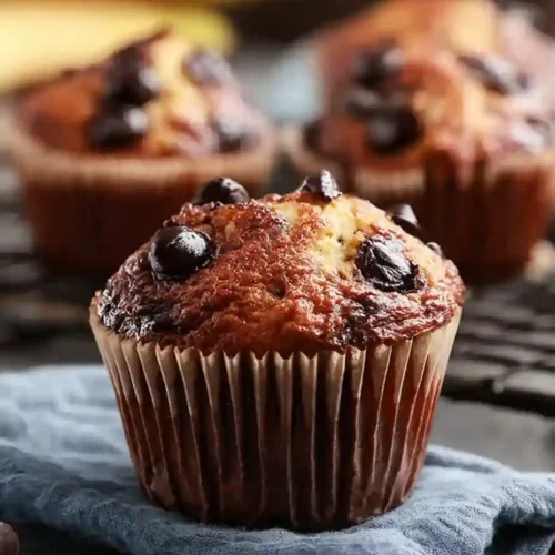 Banana Chocolate Chip Muffins with Cottage Cheese
