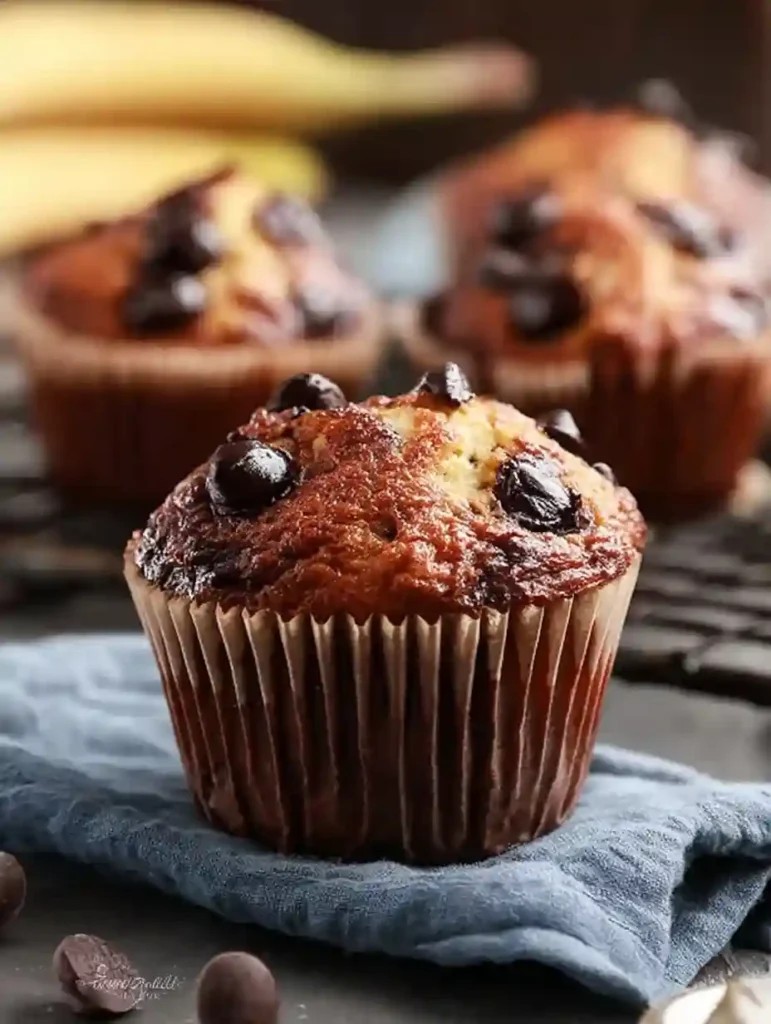 Banana Chocolate Chip Muffins with Cottage Cheese