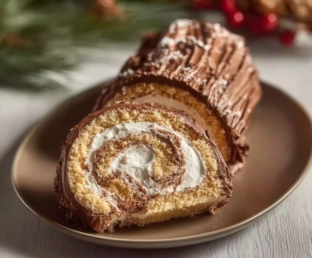 Angel Food Yule Log