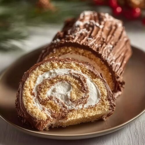 Angel Food Yule Log