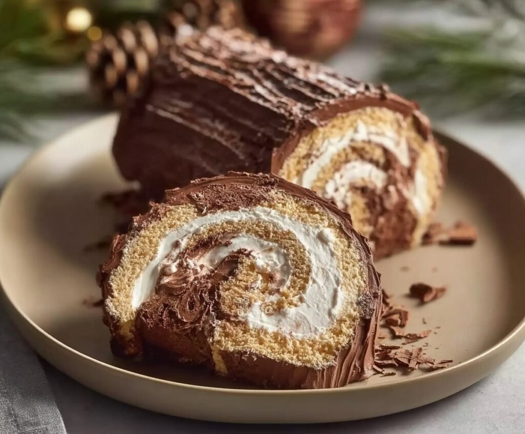Angel Food Yule Log