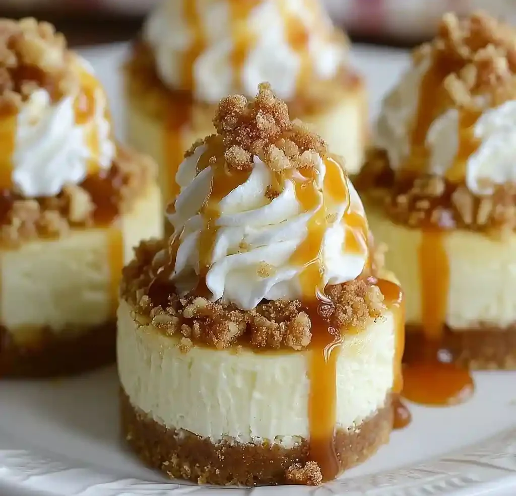 Apple Crisp Mini Cheesecakes
