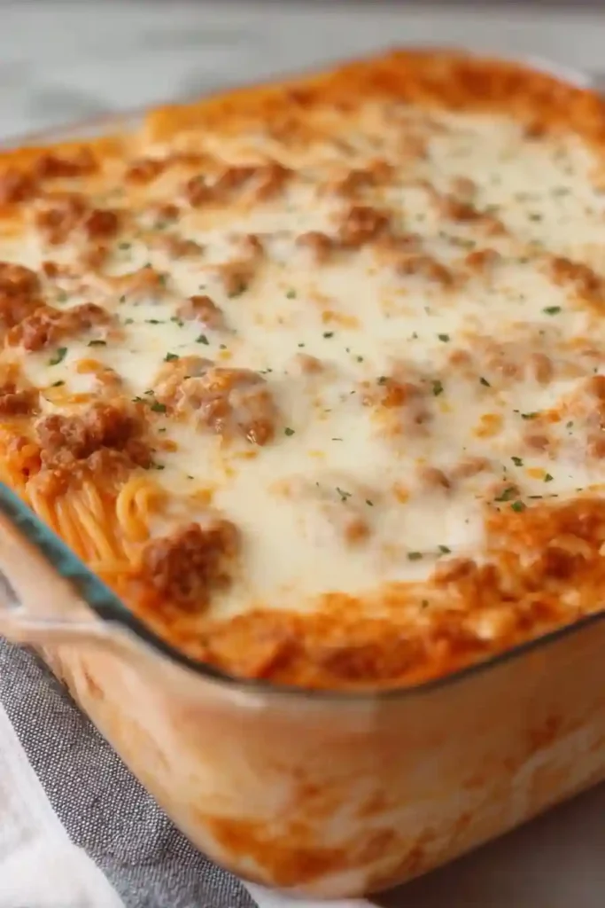 Creamy Baked Spaghetti Lasagna
