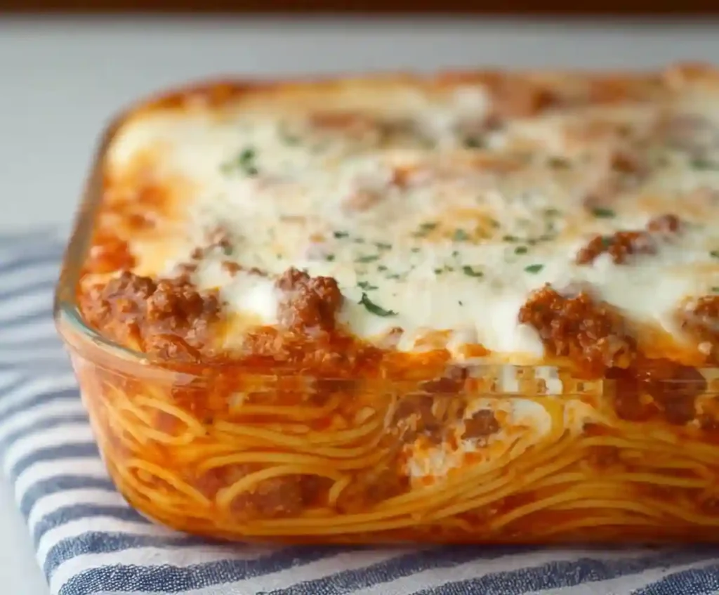 Creamy Baked Spaghetti Lasagna
