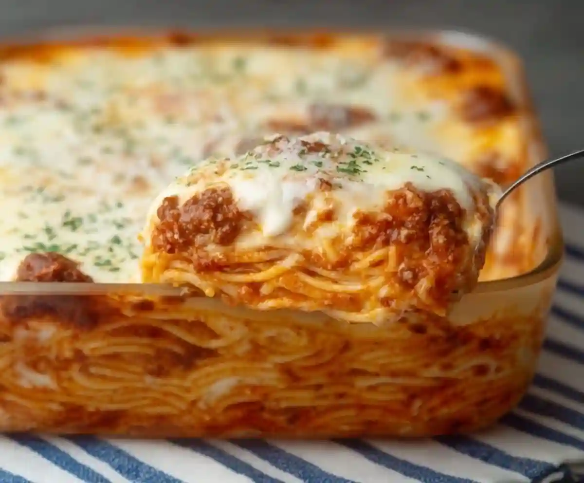 Creamy Baked Spaghetti Lasagna