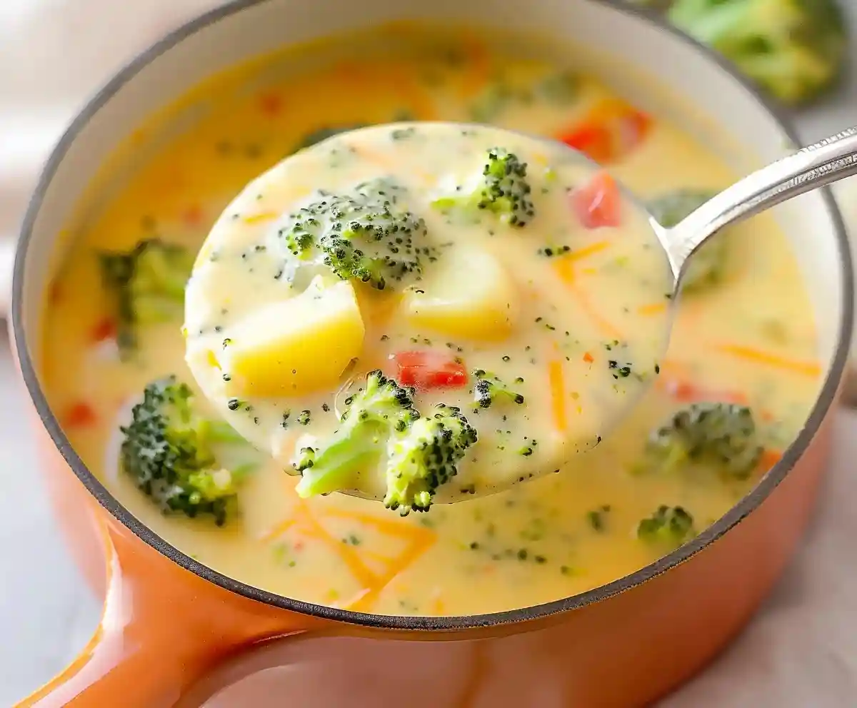 Cheesy Cheddar Broccoli Potato Soup