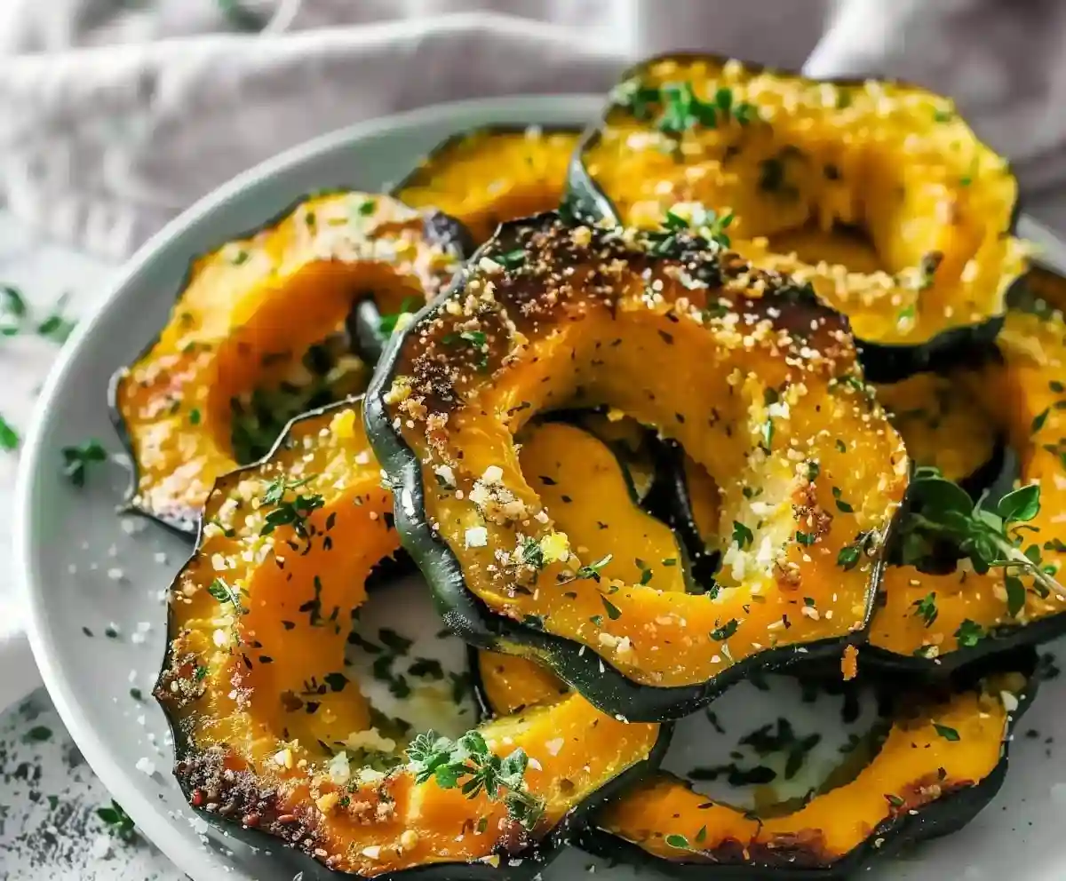 Classic Herb Roasted Acorn Squash with Parmesan