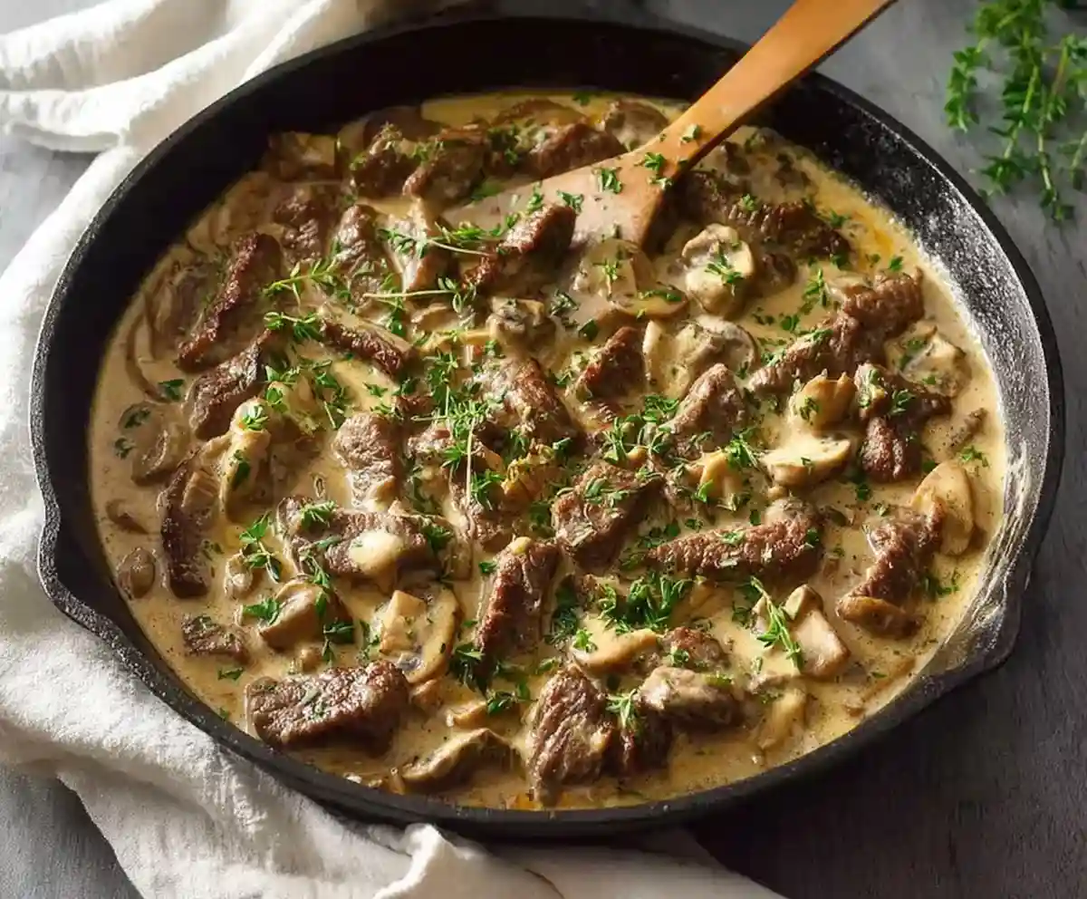 Rich Beef Stroganoff with Cream of Mushroom