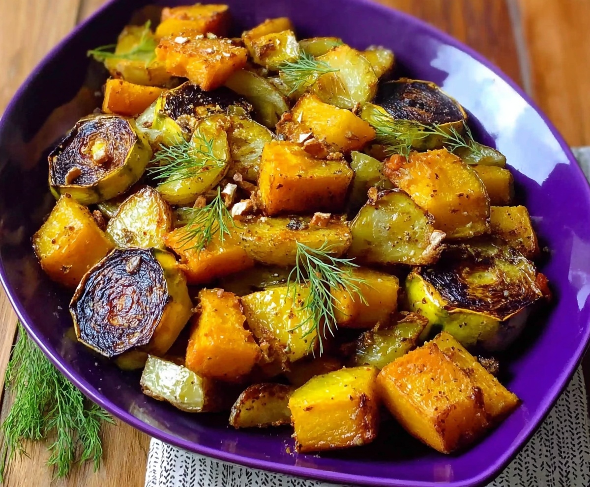 Easy Roasted Acorn Squash and Potatoes