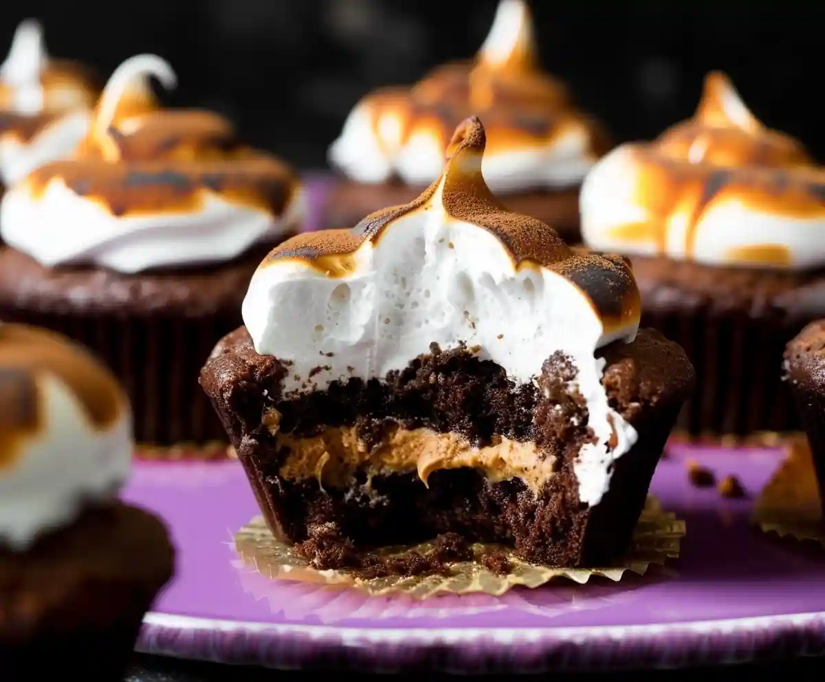 S’mores Brownie Cupcakes