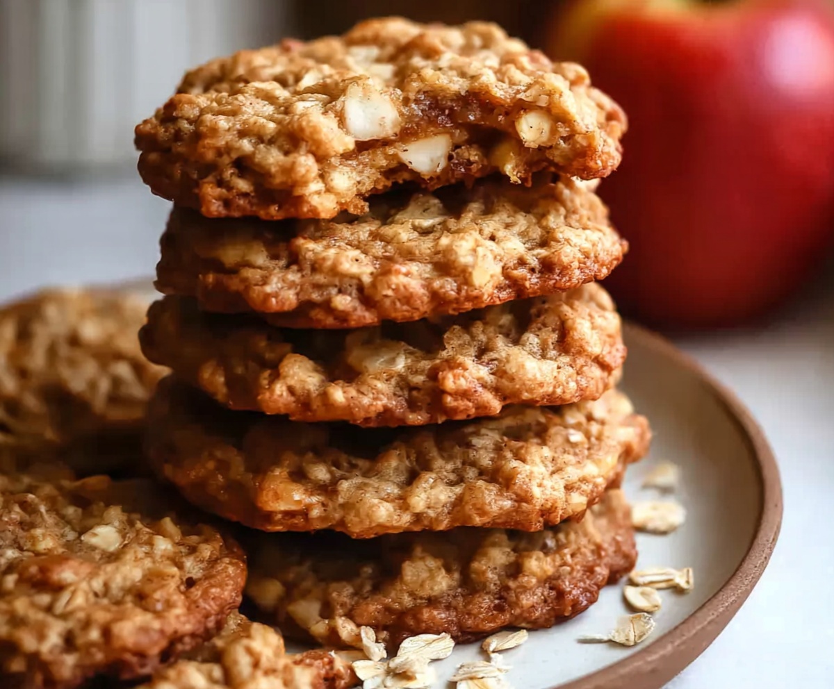 Cinnamon Apple Cider Oatmeal Cookies