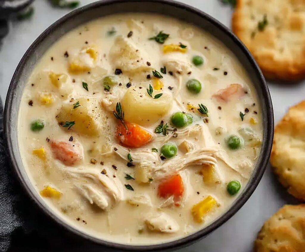 creamy chicken pot pie soup