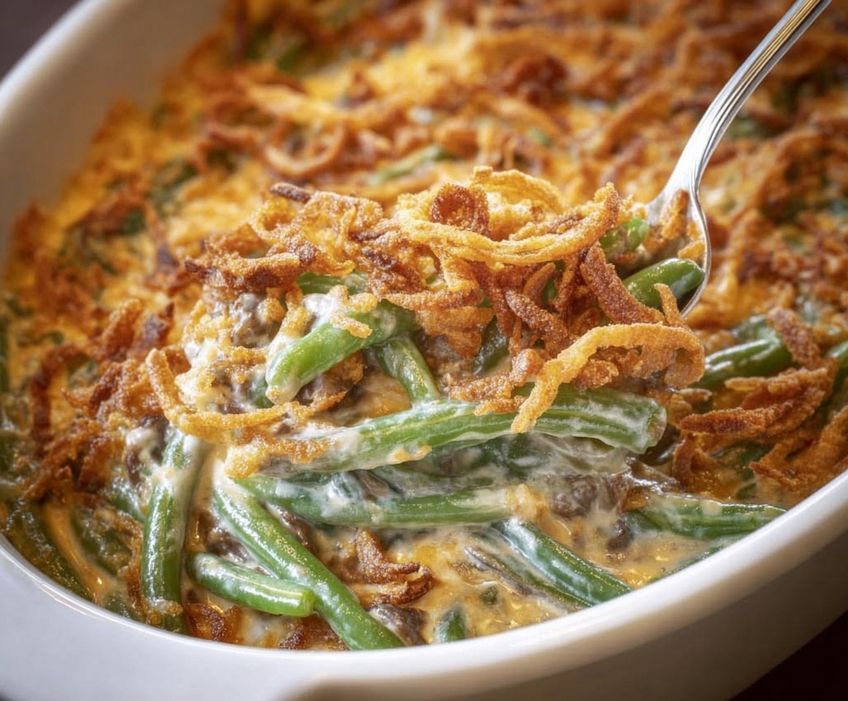 Irresistible Campbells Green Bean Casserole