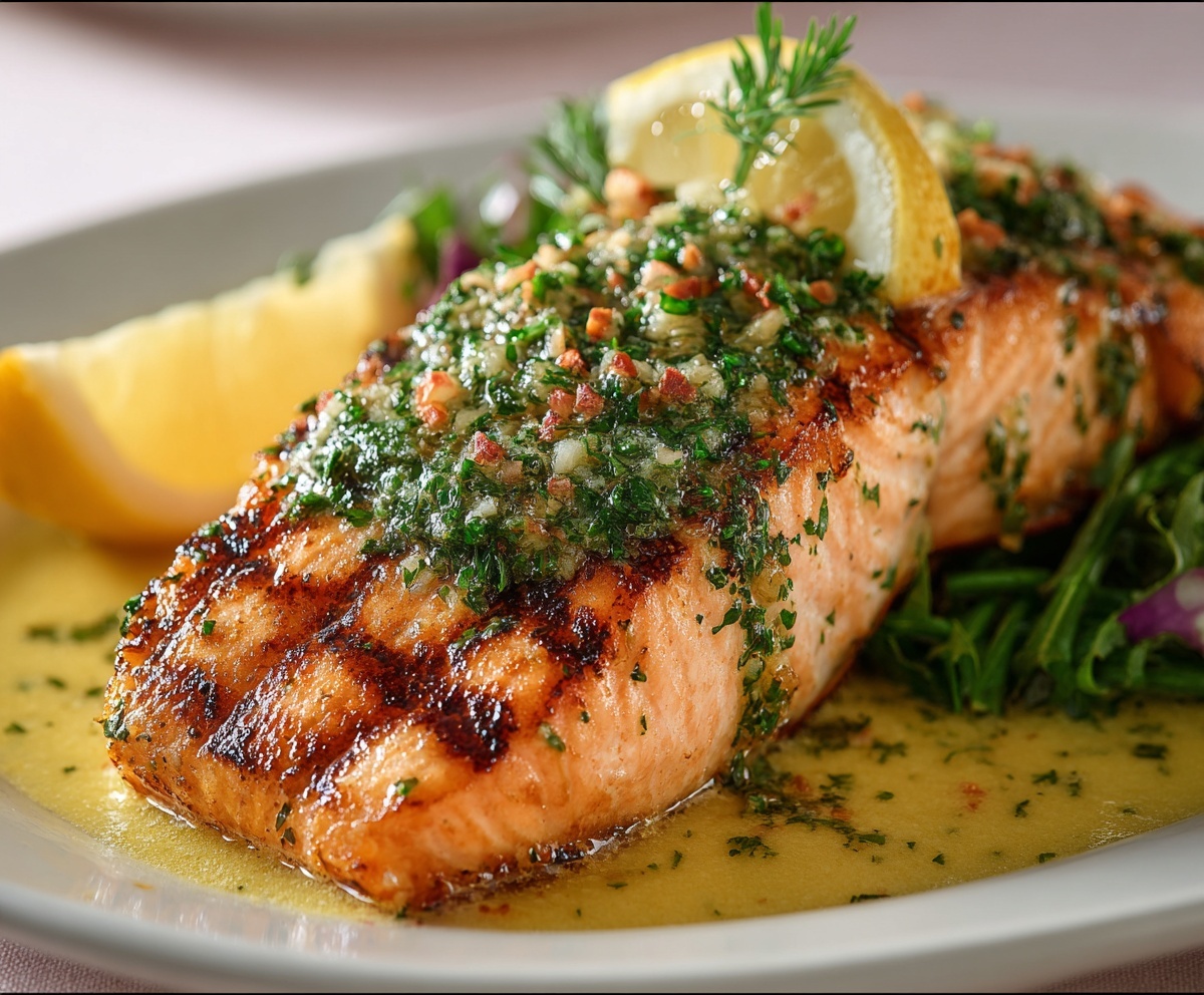 Grilled Salmon with Lemon Butter