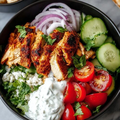 healthy chicken shawarma bowl