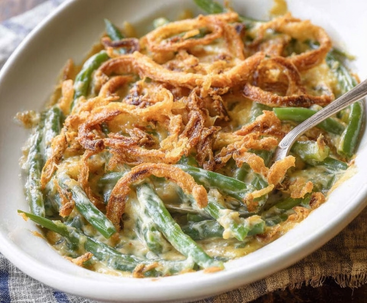 Irresistible Campbells Green Bean Casserole