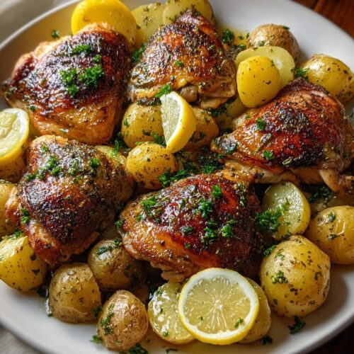 Chicken thighs and potatoes