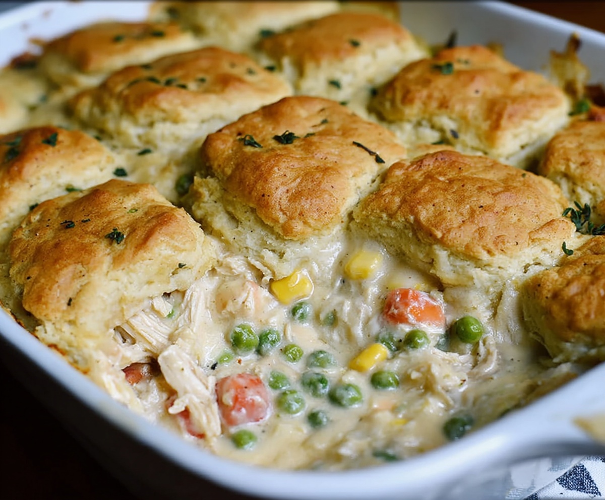 Easy Creamy Chicken Pot Pie Casserole Recipe