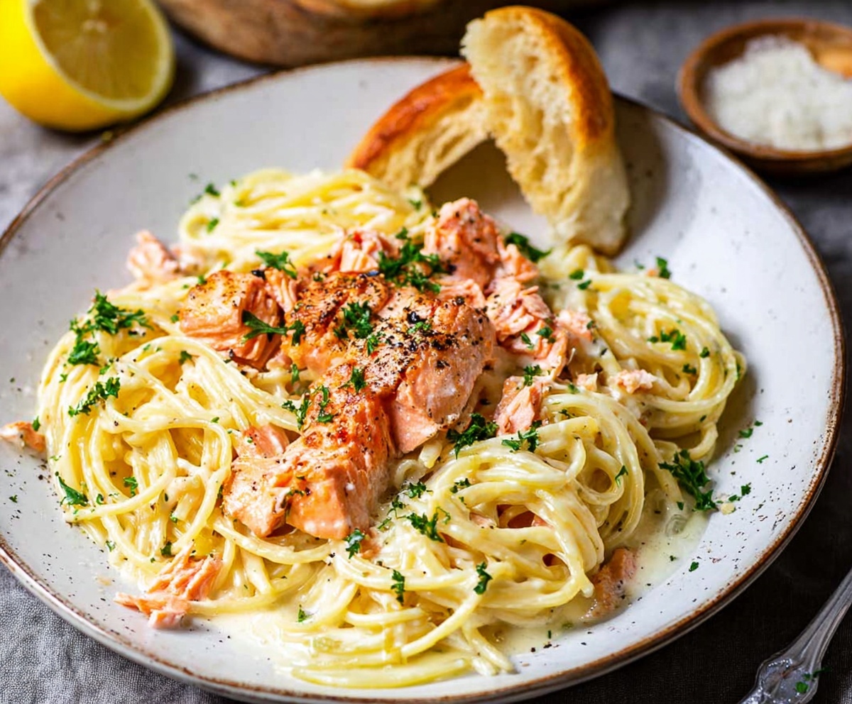 Salmon Pasta with Lemon Cream Sauce