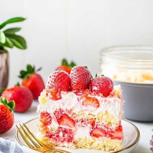 Strawberry Earthquake Cake