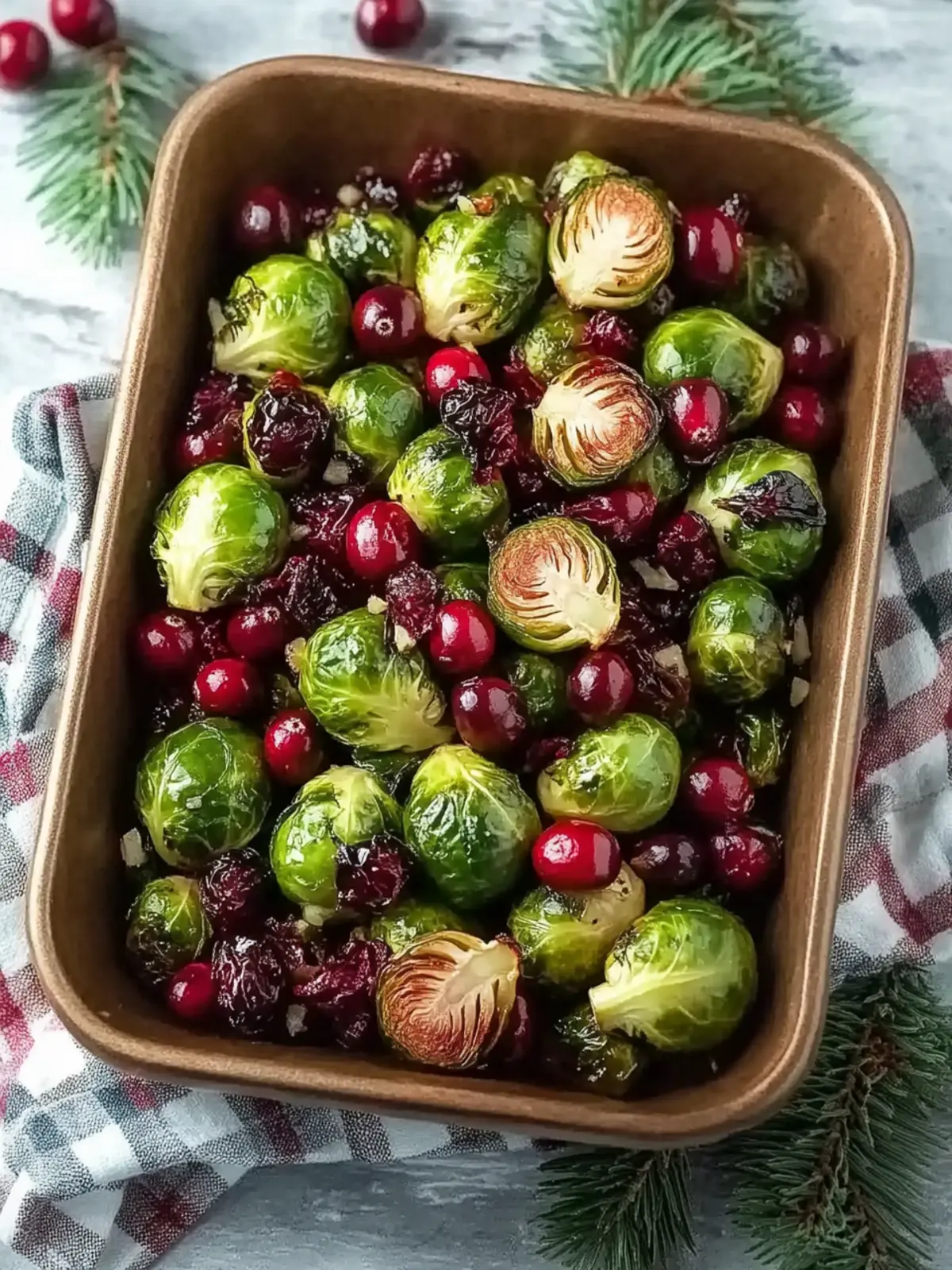 Roasted Brussels Sprouts with Cranberries