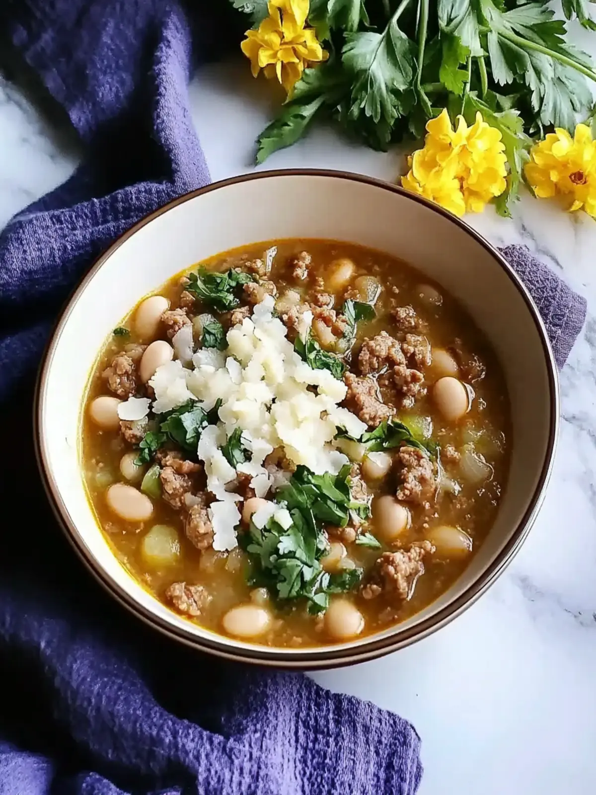 Classic White Bean Beef Chili