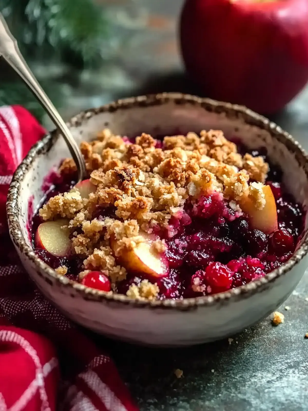 Quick Cranberry Apple Crisp