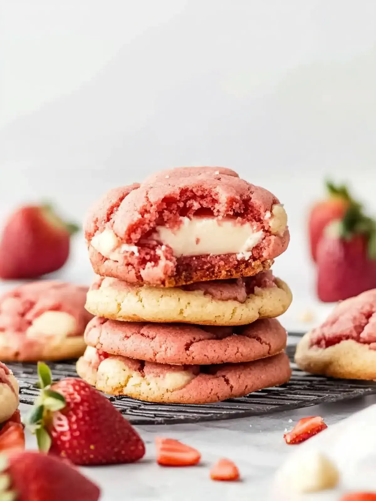 Creamy Strawberry Cheesecake Cookies