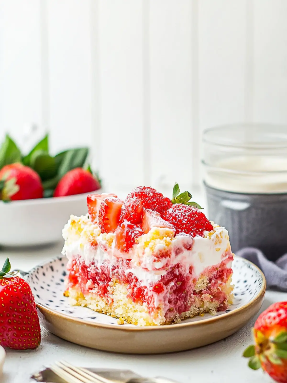 Strawberry Earthquake Cake