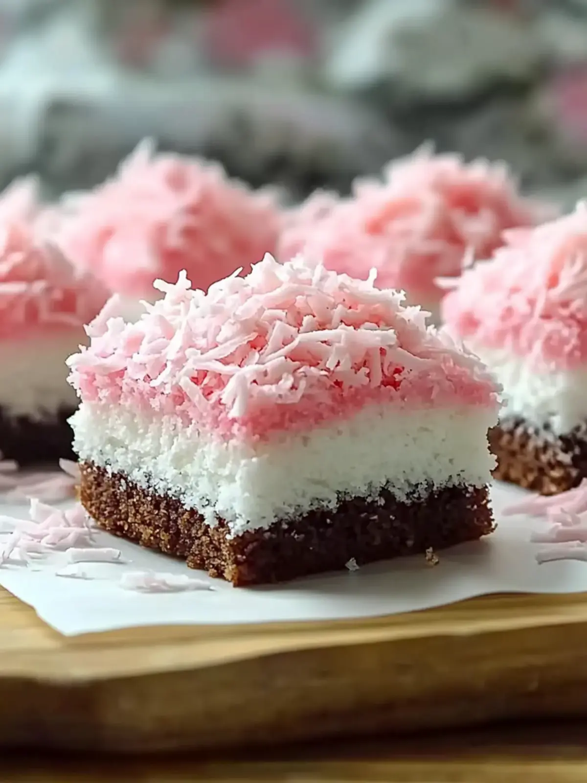 Pink Coconut Snowball Cake Bars