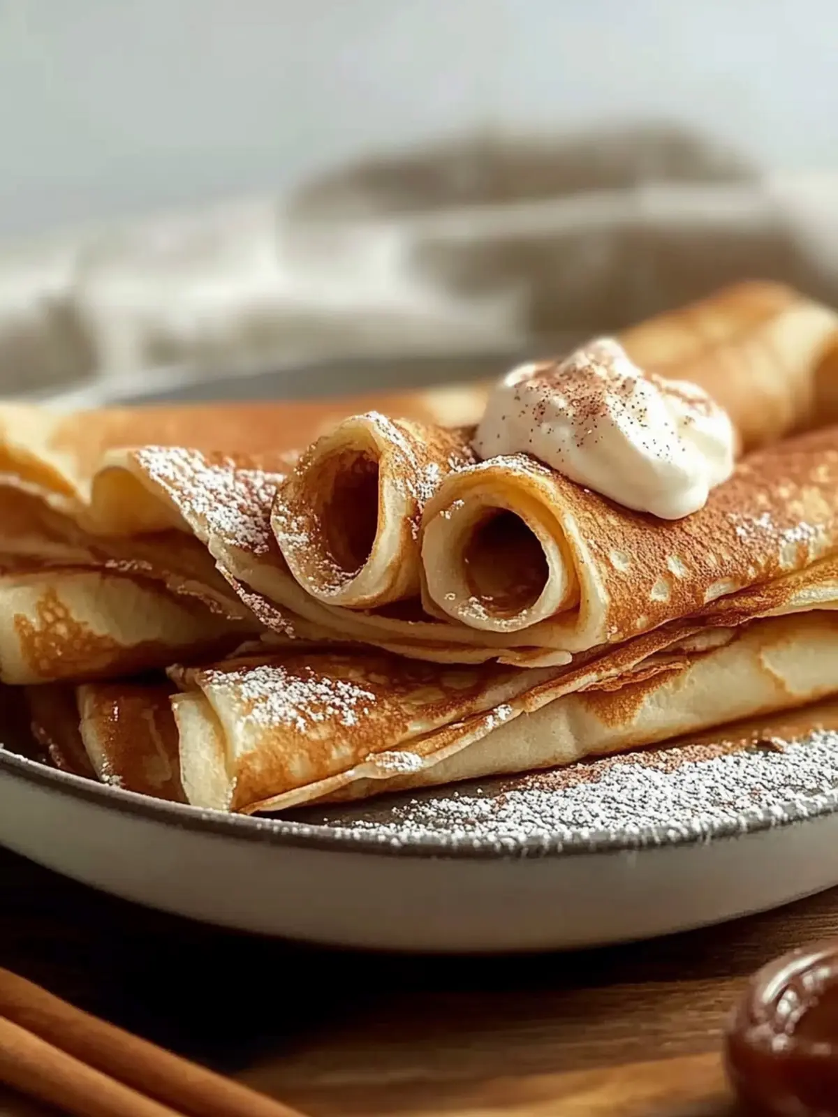 Fluffy High Protein Cinnamon Crepes