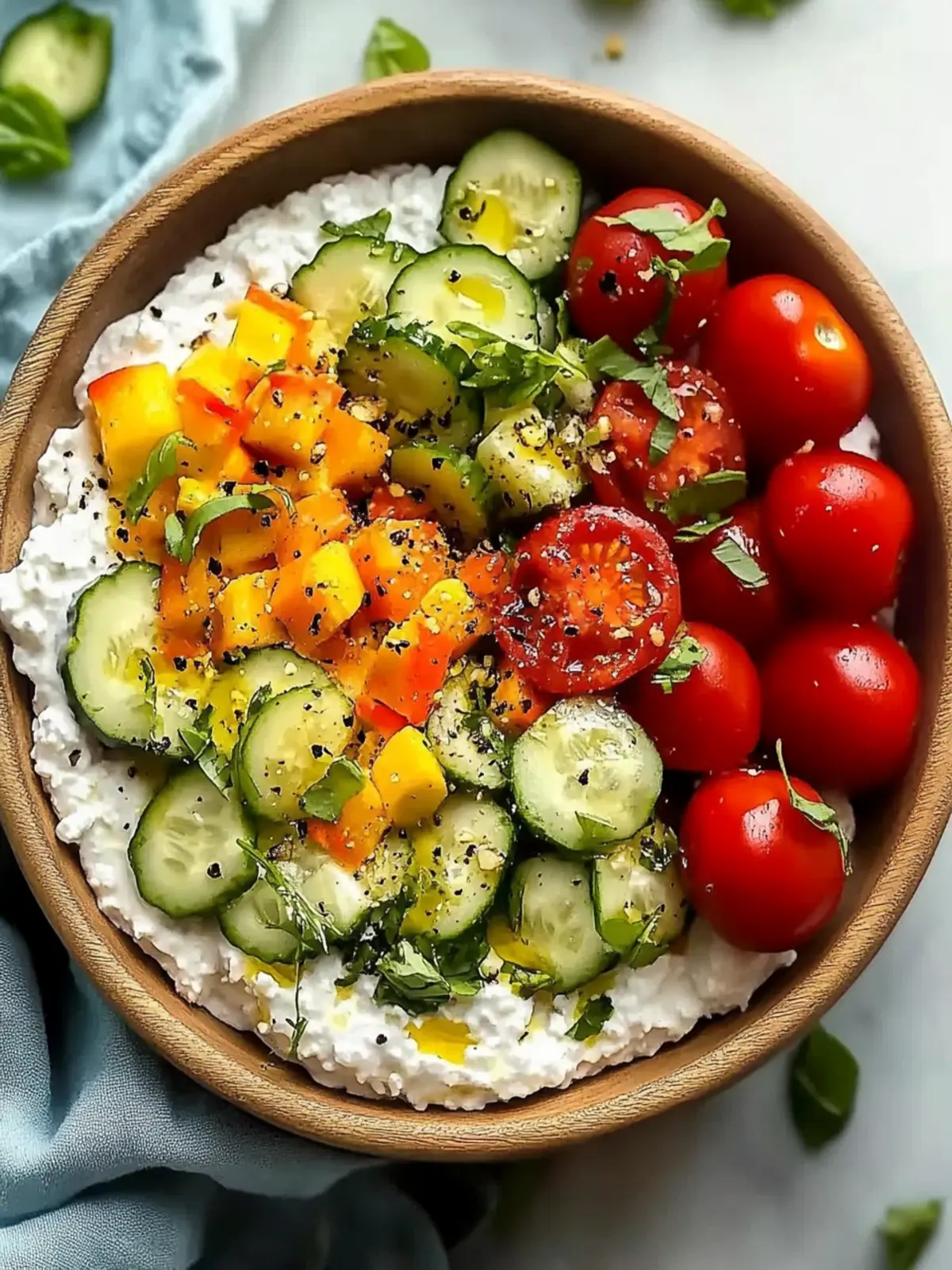 Veggie Savory Cottage Cheese Bowl