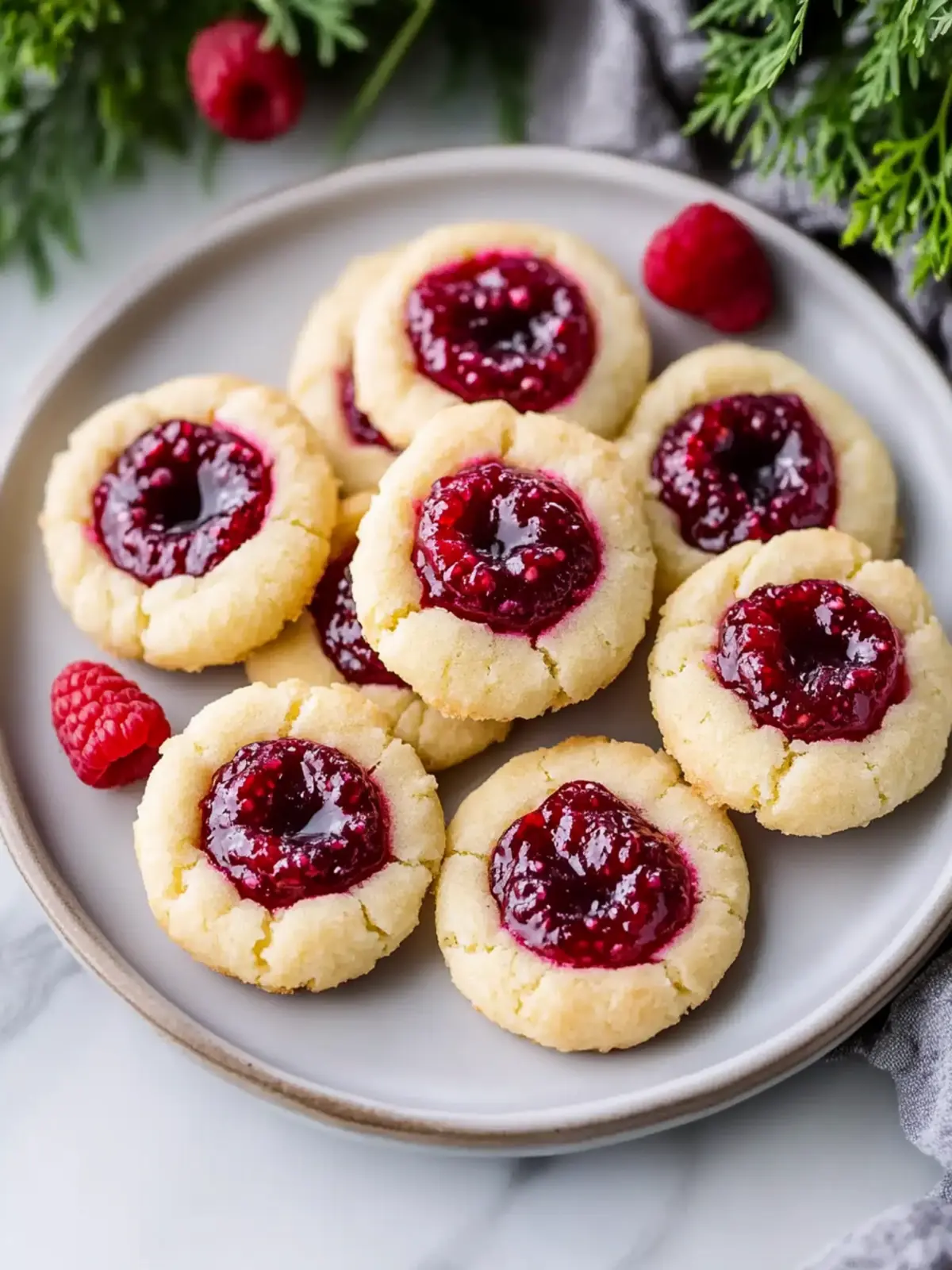 Jammy Cream Cheese Thumbprint Cookies