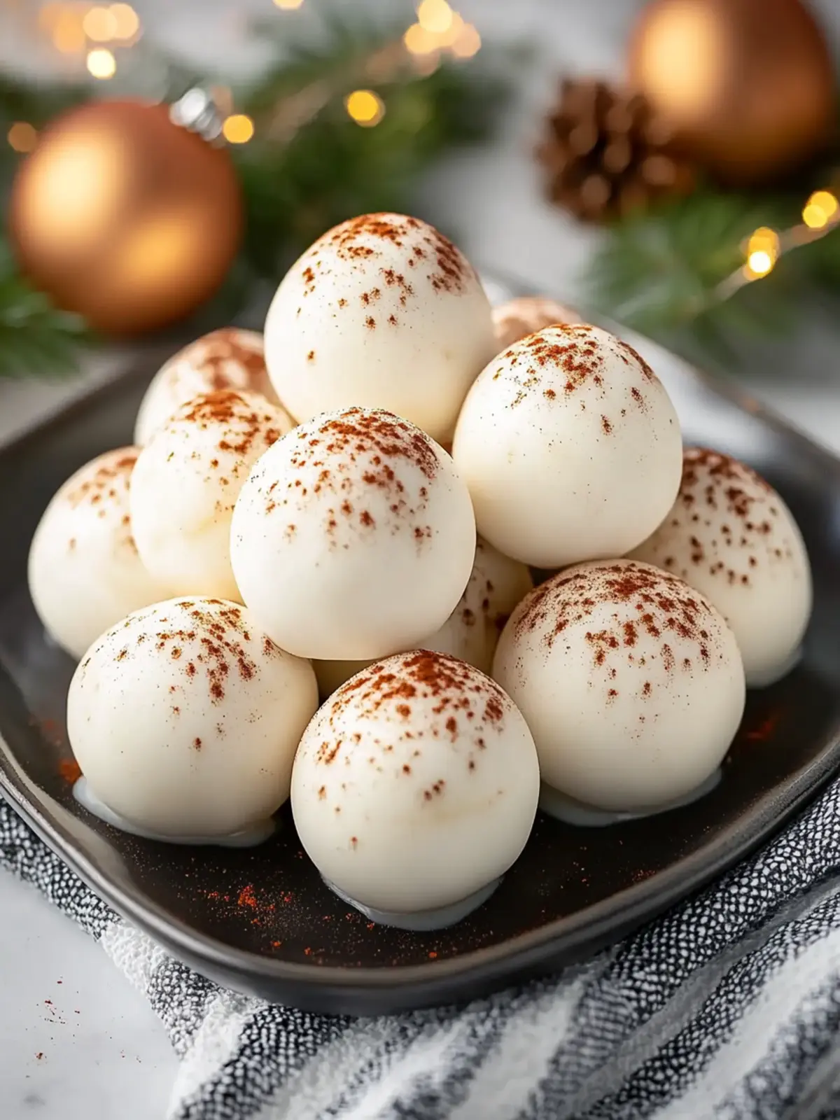 Sweet Eggnog Truffles