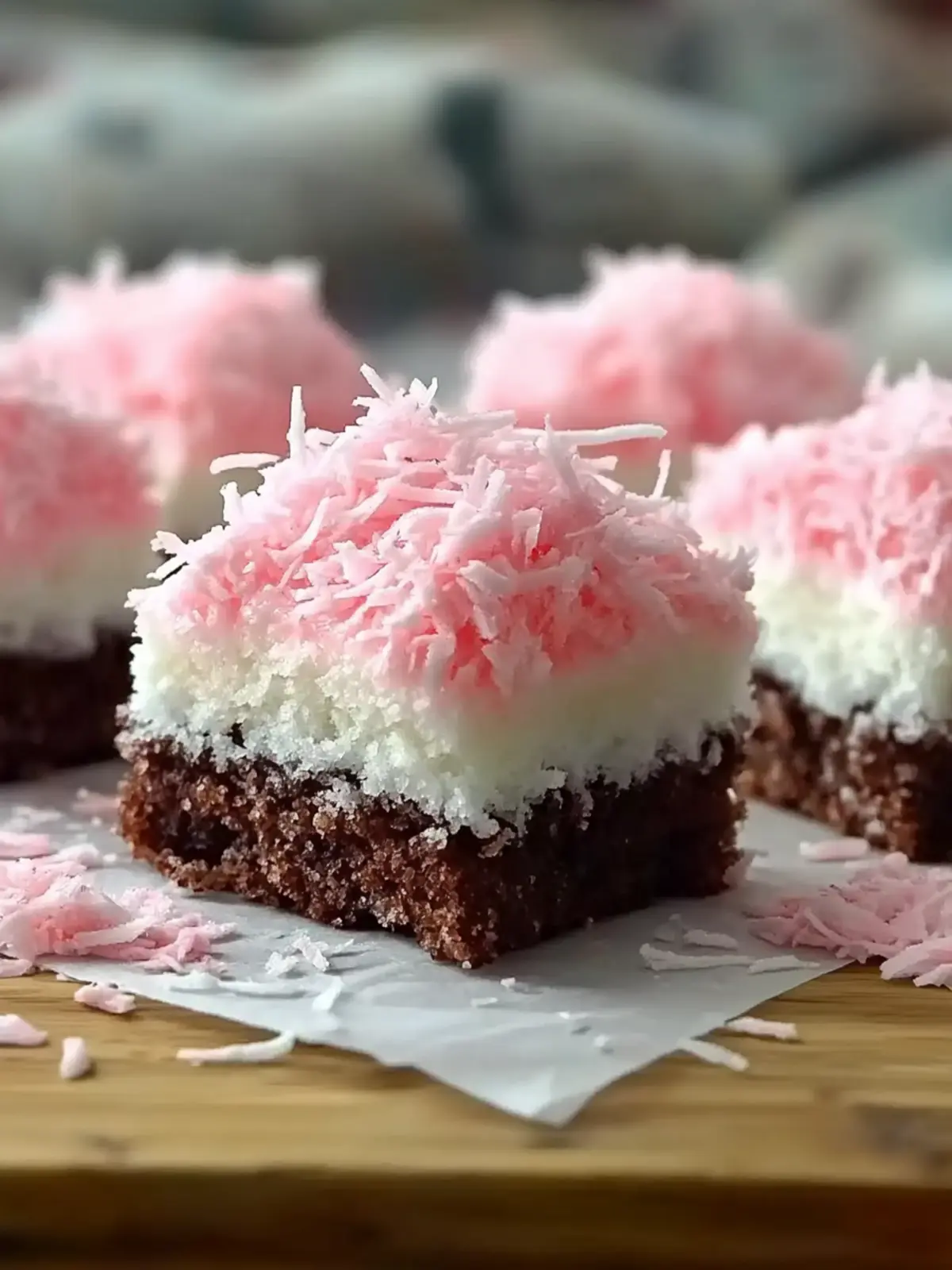 Pink Coconut Snowball Cake Bars