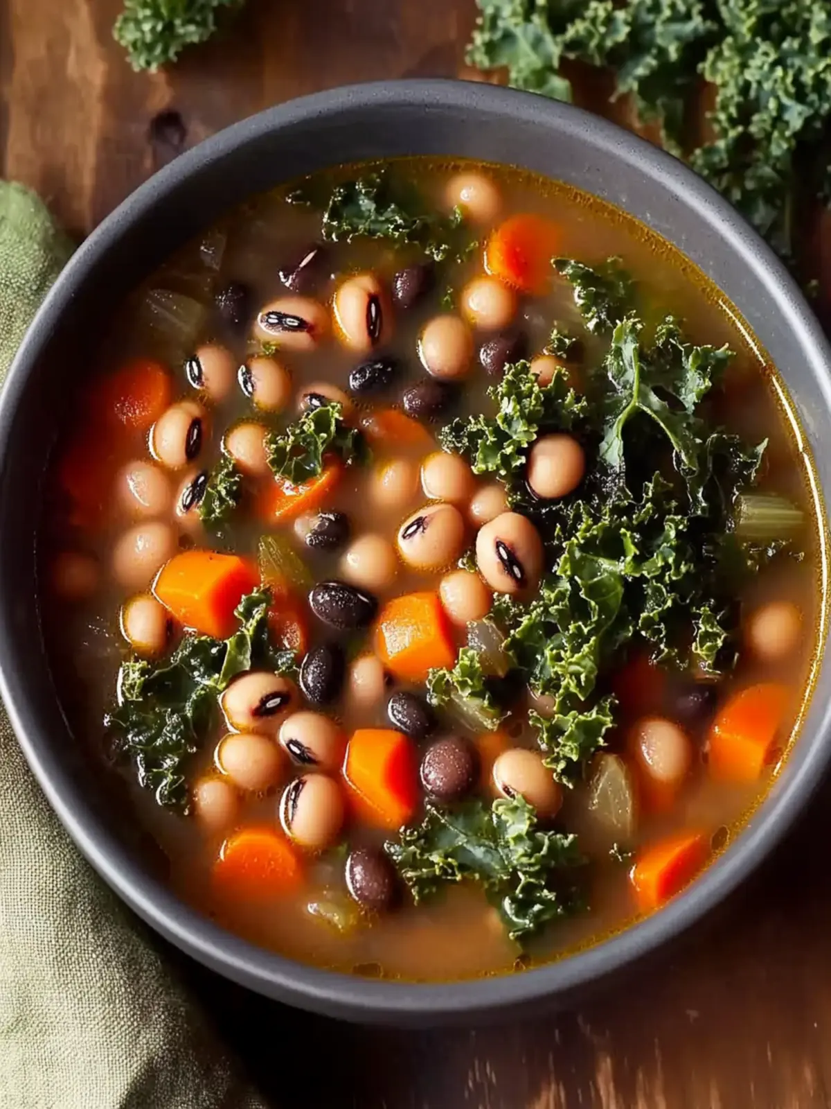 Black Eyed Peas and Kale Soup