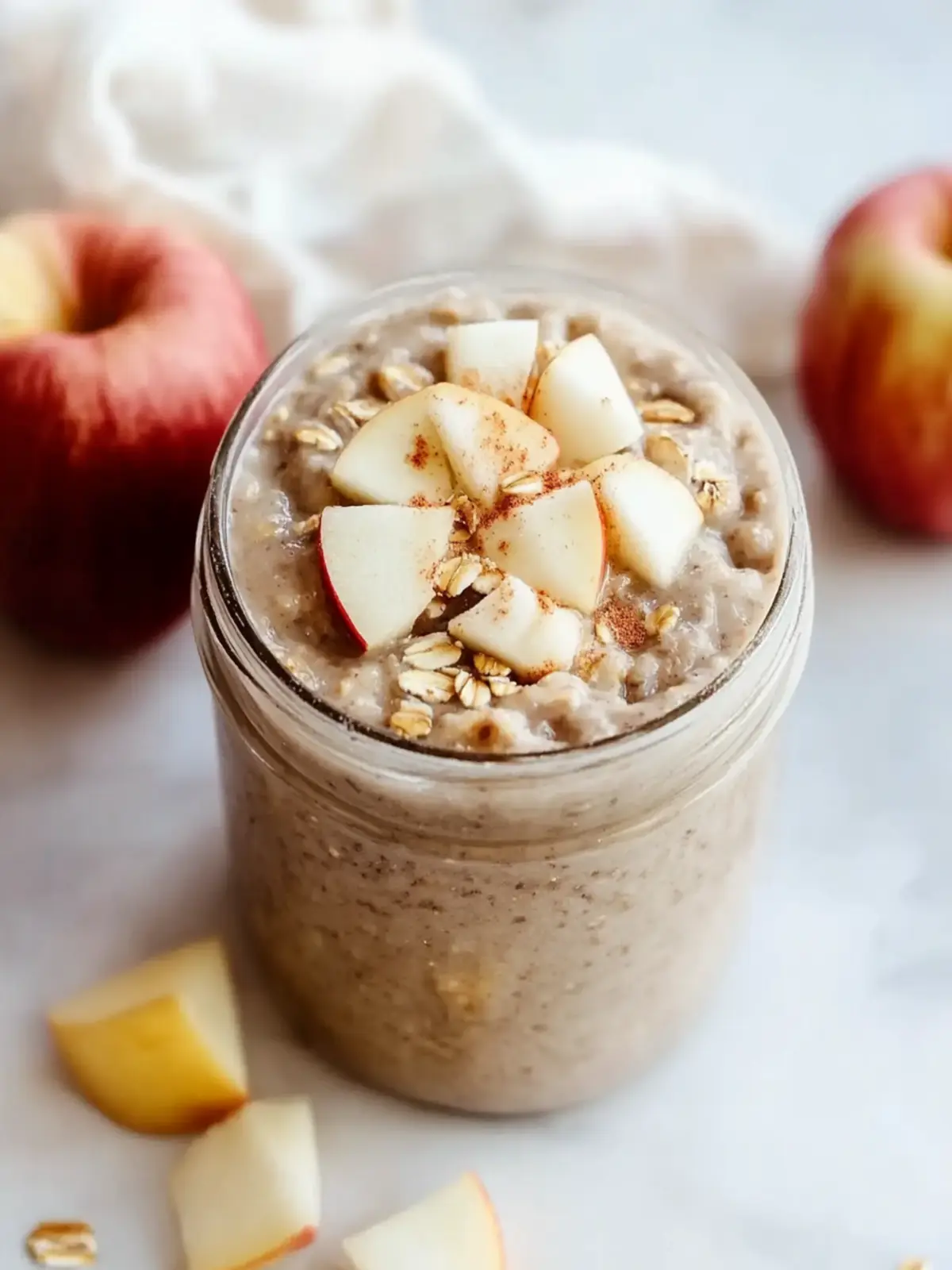 Gluten-Free High Protein Apple Pie Overnight Oats