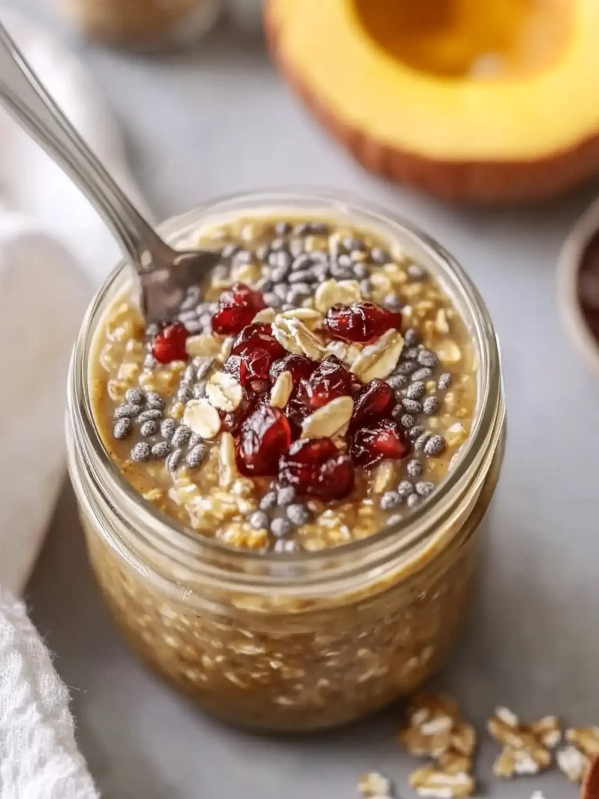 High Protein Pumpkin Overnight Oats