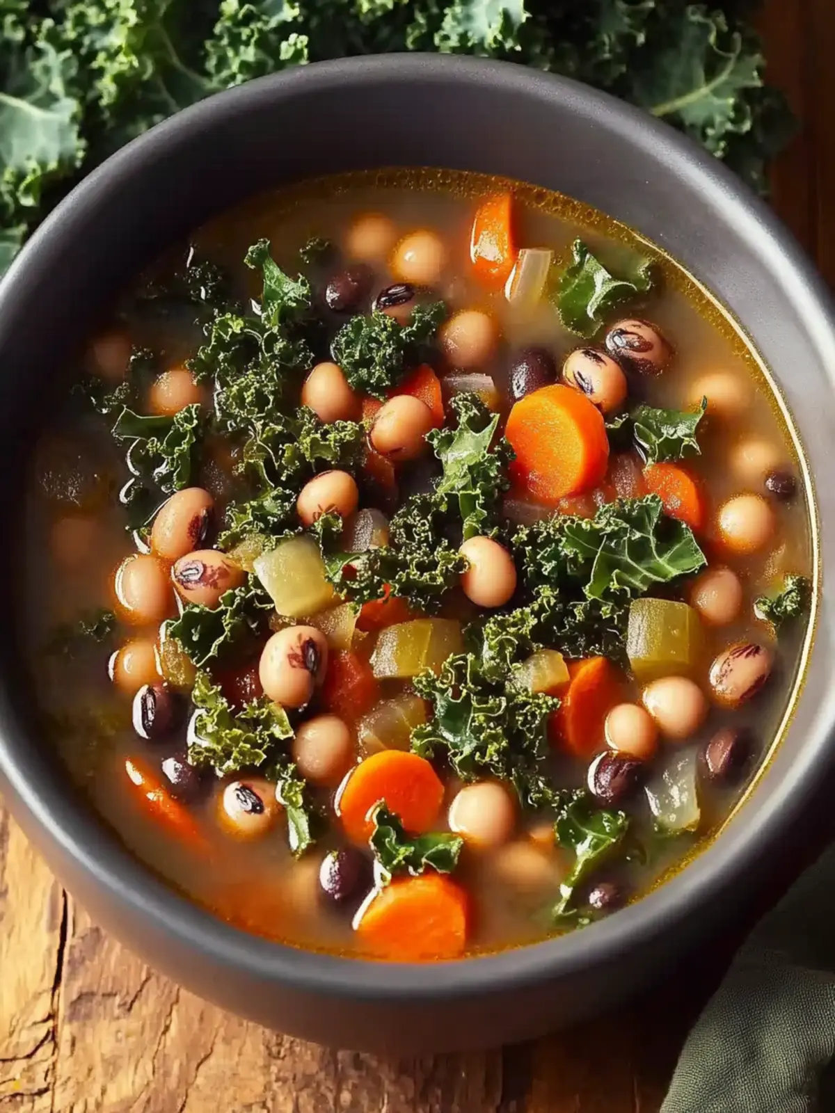 Black Eyed Peas and Kale Soup