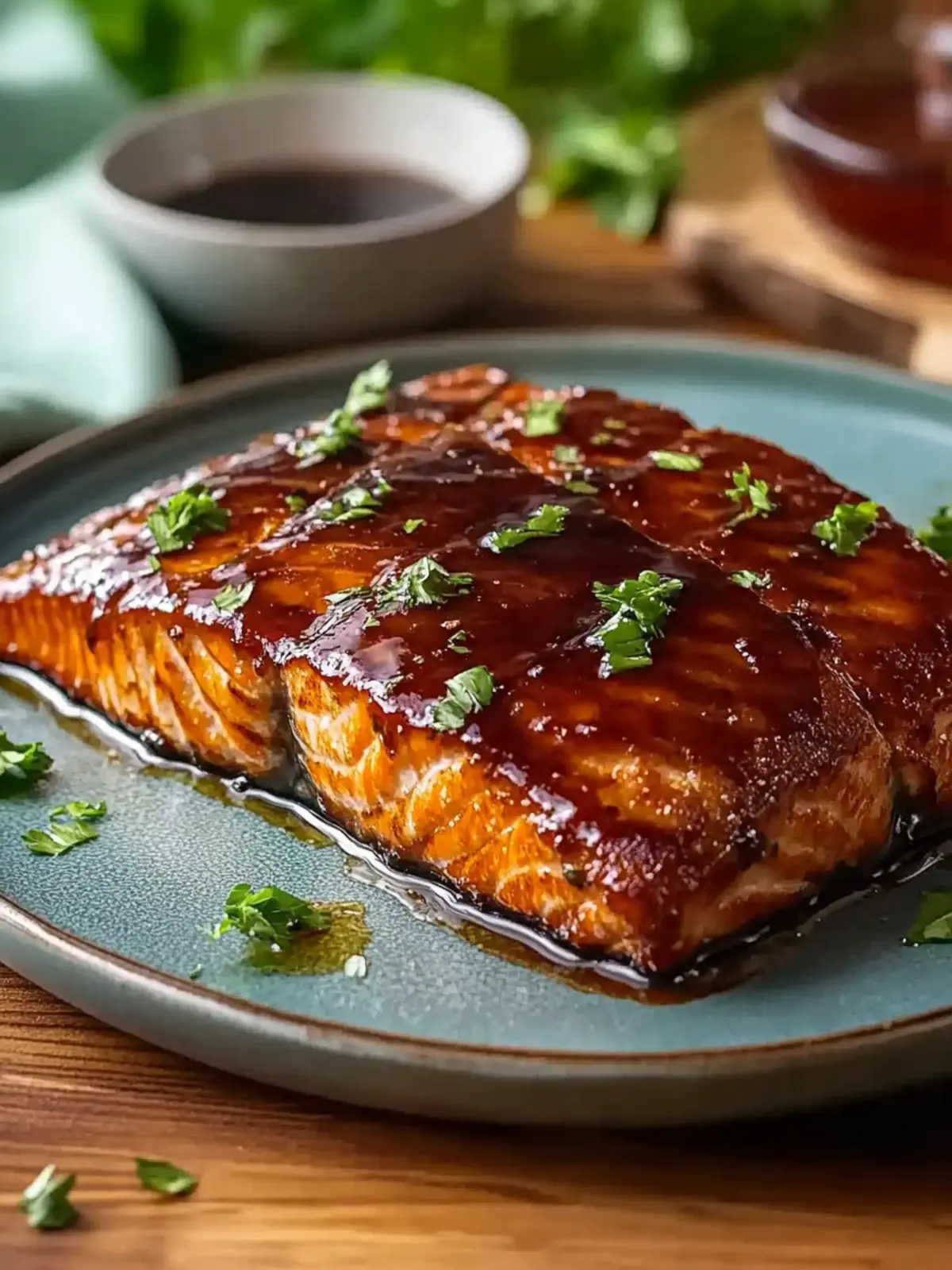 Baked Bourbon Glazed Salmon